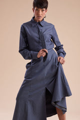 Camisa Alfaiataria micro estampa azul